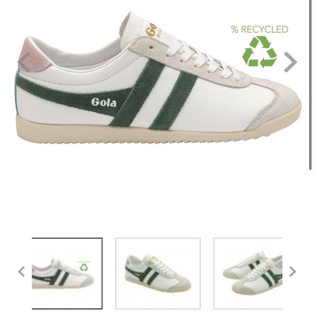 Gola Women's Sneakers - White with Green Stripes